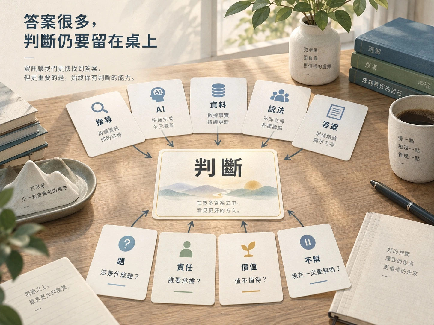 圖1｜答案很多，判斷仍要留在桌上
