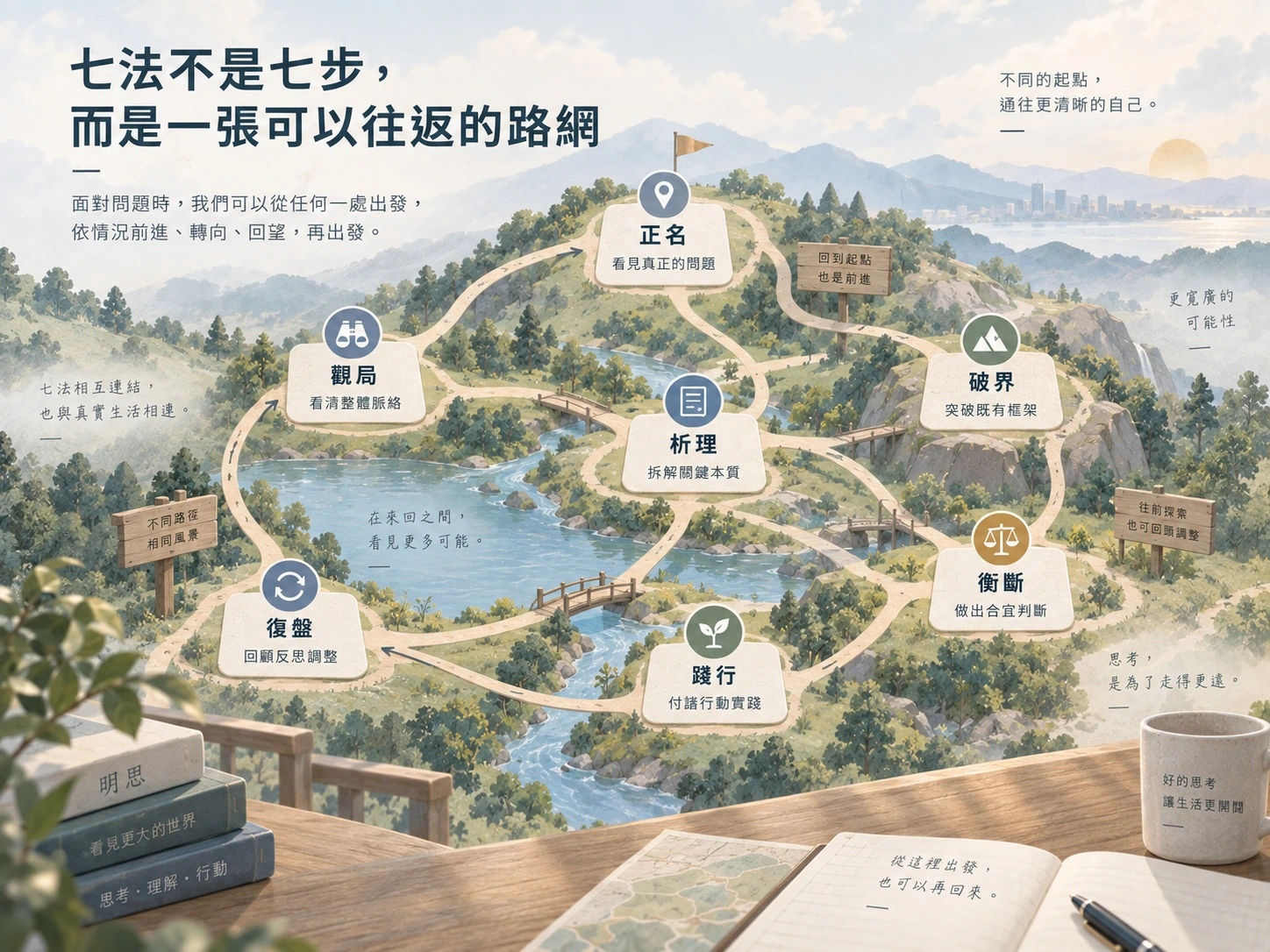 圖3｜七法不是七步，而是一張可以往返的路網