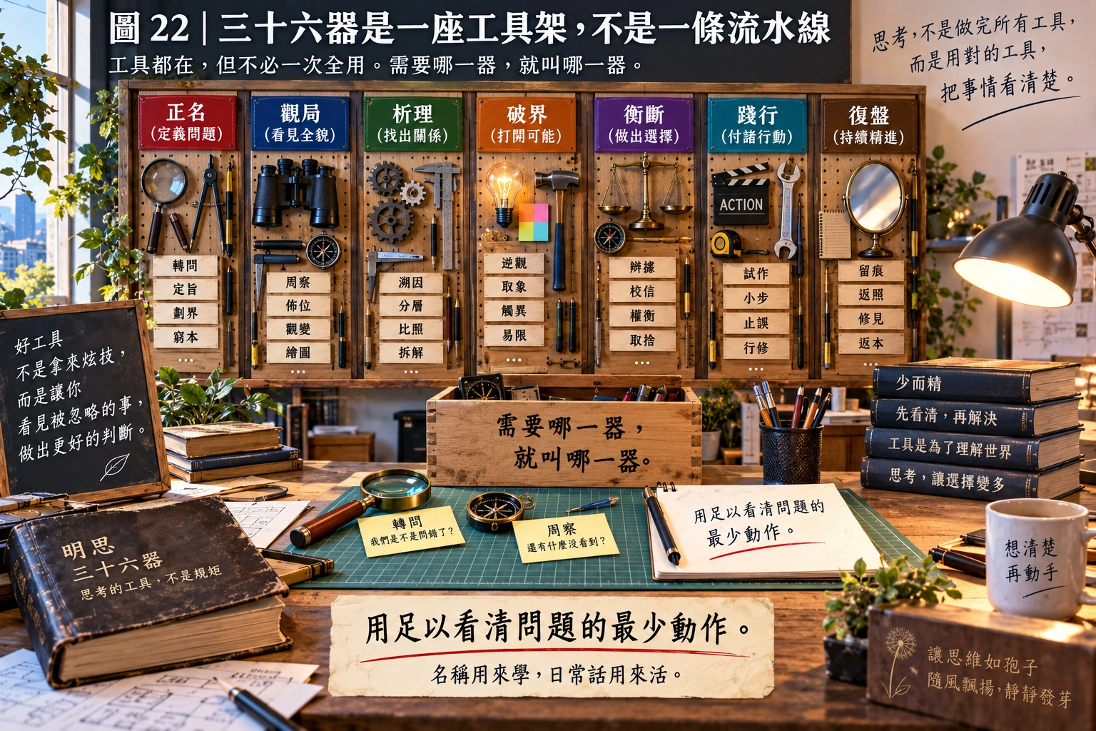 圖22｜三十六器是一座工具架，不是一條流水線