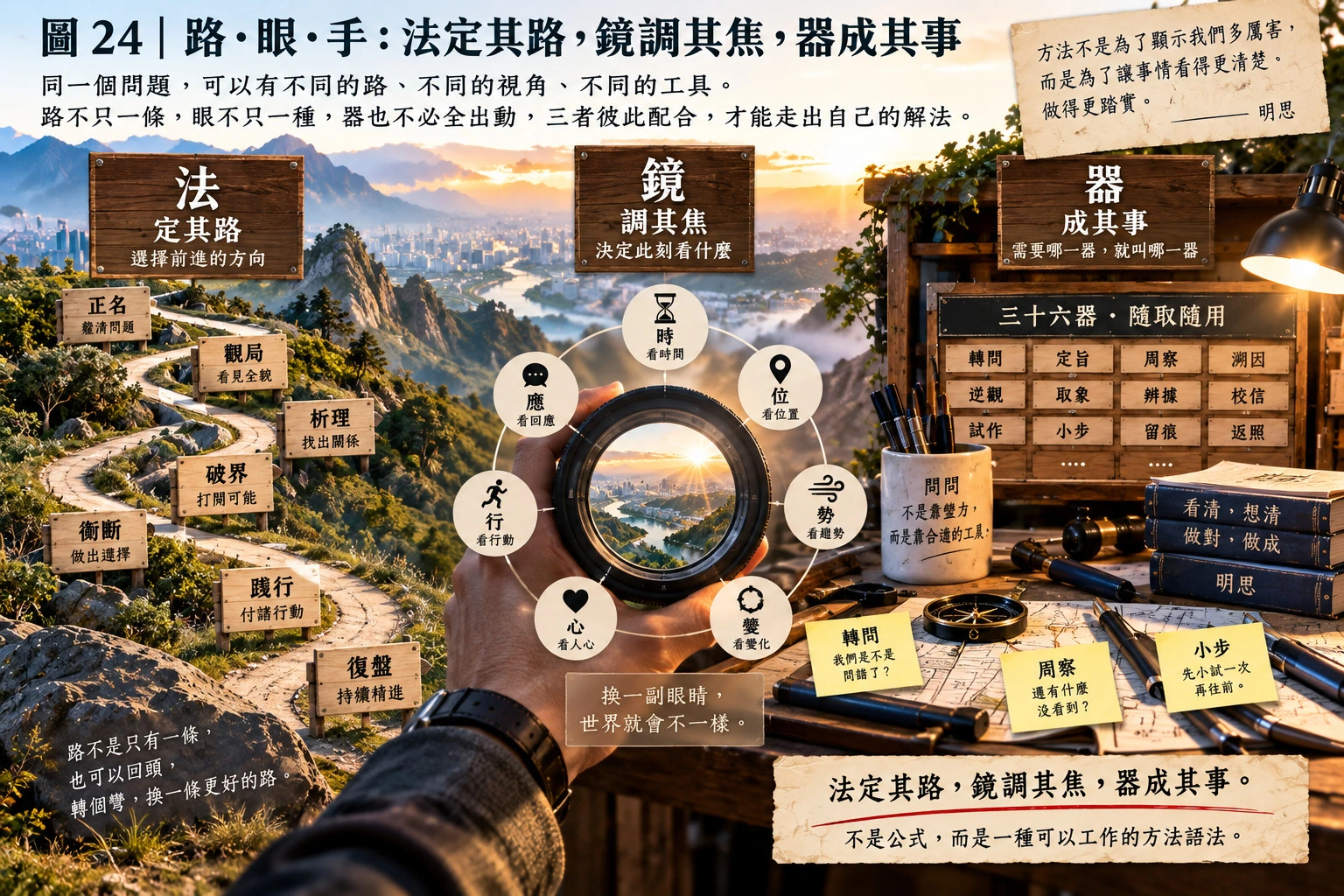 圖24｜路・眼・手：法定其路，鏡調其焦，器成其事